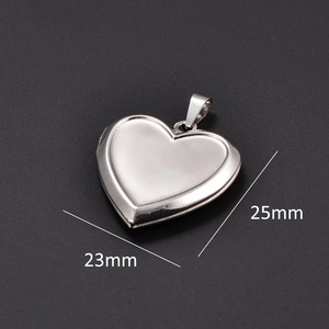 Pendentif Médaillon Cœur Mignon en Acier Inoxydable pour Photos, Collier DIY pour Femmes et Hommes, Cadre Photo Commémoratif, Breloque Chaîne, Bijou en Métal - Product Image 3
