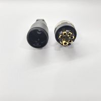 Conector M12 de montaje en campo, 4/8 pines, código A, macho, recto, carcasa de plástico, terminador, IP67, conector robusto, PG7, PG9
