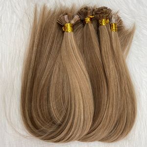 Wholesale Balayage Pre Bonded <b>K</b> <b>Tip</b> Human Hair <b>Extensions</b> Virgin Double Drawn Remy Keratin Flat <b>Tip</b> Hair - Product Image 2