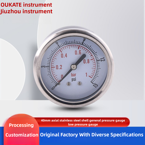 เกจวัดความดันทั่วไป40มม. ตัวเรือนสแตนเลส0-1bar เกจวัดความดันต่ำ - Product Image 2