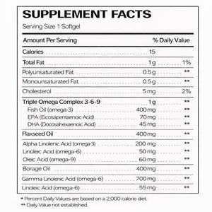 แคปซูลนิ่มทริปเปิลโอเมก้า 3-6-9 สำหรับผู้ใหญ่ ขายดี พร้อมสารเคลือบป้องกันการย่อยในกระเพาะอาหาร เสริมสร้างสุขภาพหัวใจและกระดูก รับผลิตโลโก้ตามสั่ง - Product Image 2