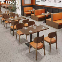WISEMAX FURNITURE Mobilier commercial moderne, ensemble table et chaises en bois, banquette de restaurant, table de dîner durable pour pâtisserie