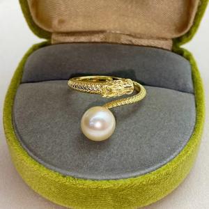 Bague Xiaolong en argent S925 avec perle d'eau douce sans défaut de 7 mm, petite perle ronde, bague en perle inspirée de la vie - Product Image 2