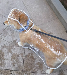 Şeffaf Küçük Orta Boy Köpek Yağmurluğu, Köpek Gezdirme ve Yağmurlu Hava Koşulları İçin Su Geçirmez Plastik Panço - Product Image 3