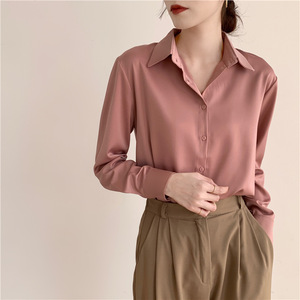 Blusa de Satén de Manga Larga para Mujer, Camisa Premium para el Trabajo, a la Moda - Product Image 2