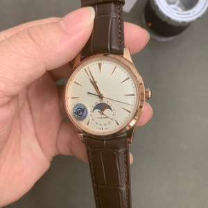 Premium Mens Self Winding Mechanical Wristwatch Featuring Moon Phase Function Soft Leather Band Metal Frame Construction Suited - Product Image 2