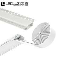 Profilé LED en aluminium sans cadre pour éclairage linéaire de plafond et de mur en cloison sèche avec canal pour bande COB de 40 mm
