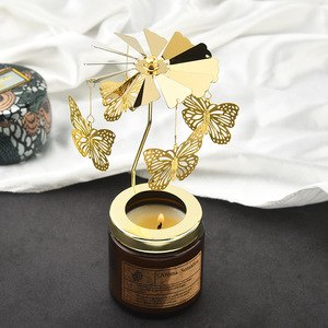 Creative Carousel Rotating Candle Cup Holder Revolving Candlestick Romantic Atmosphere Candlelight Dinner Decor Ornament - Product Image 2