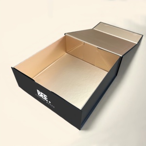 Scatola regalo personalizzata di lusso in <span class=keywords><strong>cartone</strong></span> nero confezione pieghevole scatola di carta magnetica con chiusura a patta magnetica - Product Image 3