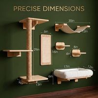 Étagères murales pour chats, meubles muraux modernes pour chats d'intérieur, étagères pour chatons avec découpes décoratives, système d'escalade pour chats en bois