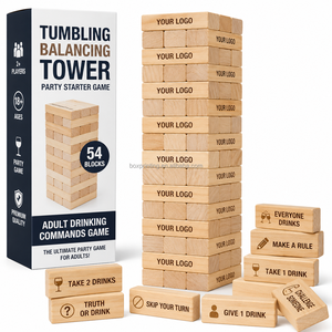 Juego de Beber Divertido y Personalizado para Adultos, Torre de Bloques de 54 Piezas, Juego de Equilibrio con Comandos para Fiestas - Product Image 1