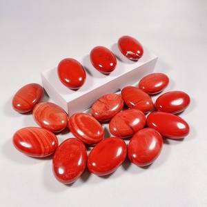 Pierre de massage ovale naturelle Huiying 20 mm <span class=keywords><strong>en</strong></span> jaspe rouge, pierre précieuse <span class=keywords><strong>en</strong></span> cristal, pierre de palmier énergétique <span class=keywords><strong>en</strong></span> pierre savonneuse - Product Image 2