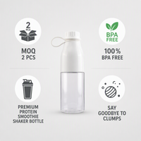 Bouteille shaker pour smoothie et protéines, écologique, sans BPA, pour le yoga et les boissons quotidiennes, 16 oz, bouteilles en plastique