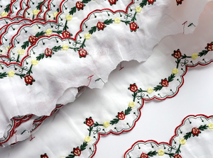 Kalung bordir warna-warni pita renda bunga katun poliester pangkas renda untuk gaun tirai - Product Image 4