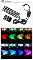 Nouvel arrivage Lumière LED ambiante à distance 12V Multicolore Éclairage d'ambiance décoratif pour voiture APP Musique Commande vocale Accessoires d'éclairage pour voiture