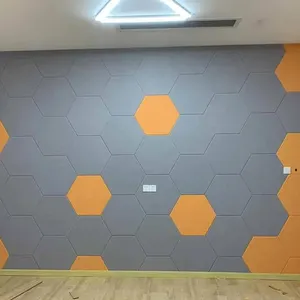 Painel acústico hexagonal placa de absorção de som fibra de poliéster feltro painéis acústicos PET à prova de som