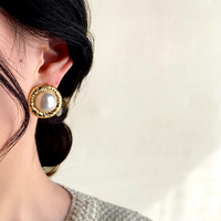 Boucles d'oreilles perle style français vintage, chic haut de gamme pour femme, bijouterie mode, fourniture gros