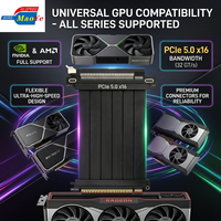 Câble Riser PCIe 4.0 5.0 pour Montage Vertical de GPU, Angle Gauche, Empilable, Carte Graphique Mono-couche, Compatible GPU PCIe 4.0 ODM CE