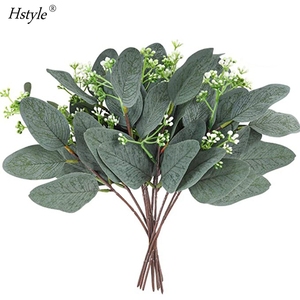 <span class=keywords><strong>Artificial</strong></span> <span class=keywords><strong>Eucalipto</strong></span> hojas, tallos de <span class=keywords><strong>Eucalipto</strong></span> ramas de plantas artificiales para ramo Floral boda vacaciones, decoración XH0067 - Product Image 3