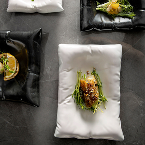 Ins Nhà Hàng Sáng Tạo Tự Chọn Không Thường Xuyên Vuông Khay Bữa Ăn Tối Tấm Bộ Đồ Ăn Porcelana Tấm Gốm Gối Hình Tấm Gốm - Product Image 4