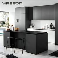 Meubles de cuisine personnalisés en laque de style moderne et luxueux, armoires de cuisine modulaires de haute qualité, îlot de cuisine PET