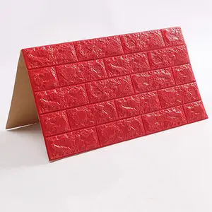 adhésif mousse briques vert Suppliers-Papier peint autocollant 3D en mousse PE, tapisserie décorative pour la maison, le bureau, effet de brique