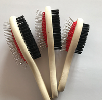 Peigne Double face pour animaux de compagnie, peigne en bois pour chiens et chats, épilation des poils, brosse souple