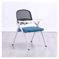 Chaise de bureau jaune avec coussin - Chaise de formation respirante à dossier en maille noire