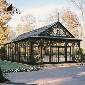 Décoration de jardin Gazebo en métal de luxe pour l'extérieur Grande serre en verre autoportante en fer pour mariage - Product Image 1