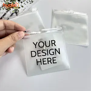 Dây kéo nhỏ Túi PVC biểu tượng tùy chỉnh nhựa Ziplock đồ trang sức Pouch quà tặng trong suốt Túi đối với trang sức bao bì