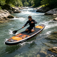 Planche de paddle gonflable multifonctionnelle Drop Stitch pour la pêche tout-terrain avec porte-canne intégré et siège confortable, capacité de charge 400 kg