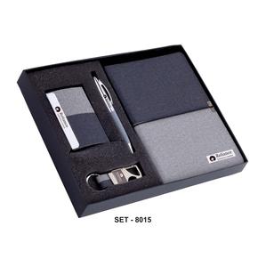 Juego de Regalo Corporativo 3 en 1 en Oferta, Personalizable, Material de Cuero para Llavero, Bolígrafo y Tarjetero, Regalos Promocionales - Product Image 1