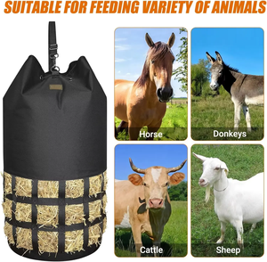 Vente en gros <span class=keywords><strong>de</strong></span> <span class=keywords><strong>sac</strong></span> d'alimentation pour chevaux en <span class=keywords><strong>filet</strong></span> à usage intensif <span class=keywords><strong>de</strong></span> grande capacité sacs <span class=keywords><strong>de</strong></span> foin pour chevaux à alimentation lente réglable - Product Image 5