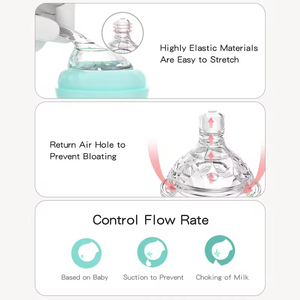 Biberons en verre personnalisés avec logo, sans BPA, anti-étouffement, pour nouveau-nés, anti-coliques, pour l'alimentation des bébés - Product Image 5