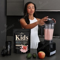 AegleWell Poudre de shake protéiné nutritif quotidien pour enfants 300g saveur lait fraise pour enfants et adolescents 4+ Sans sucre ajouté