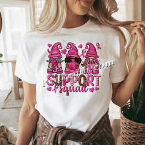 Escuadrón de apoyo de impresión con gnomos Transferencia de vinilo Iron on Cancer Awareness Transfer Breast Cancer Gnomes DTF Transferencias - Product Image 4