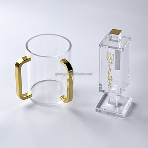 Akrilik yıkama fincan iki kolları fabrika özel yahudi Lucite yıkama fincan ve kibrit kutusu - Product Image 2