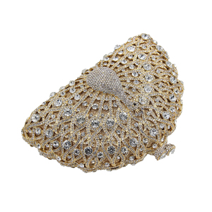 Bolso de mano vintage con diseño de pavo real para mujer, elegante bolso de mano nupcial con cristales, cadena delicada para novia, esposa o amante - Product Image 5