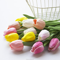 Tulipes artificielles en polyuréthane écologique à pétales multicolores pour rebord de fenêtre résidentiel, fourniture pour aménagement de scène simple