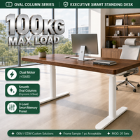 Bureau debout électrique à double moteur pour entreprise, hauteur réglable, 40W, silencieux, commande tactile, bureau debout intelligent avec LED