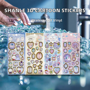 SHANLE - Decoración Kawaii Divertida y Bonita con Diseño de Estrella de Caramelo en Relieve, Cristal 3D, PVC Impermeable, Estampado Dorado, Regalo - Product Image 2