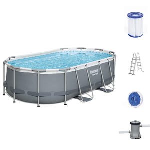 <span class=keywords><strong>Piscine</strong></span> <span class=keywords><strong>ovale</strong></span> hors sol pour toute la famille, avec structure métallique, 4,27 m x 2,50 m x 1,00 m, idéale pour l'été - Modèle 56620 - Product Image 1