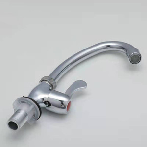 Kitchen Faucet Single Handle Ceramic Core Deck Mounted Modern Style Easy Installation Single Cold Water - Product Image 2