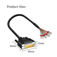 Cable DVI de 3 m (10 pies) 26AWG, Adaptador RS232 de 15 Pines, Cable de Extensión Serial, Conector de Placa de Distribución con Cable Desnudo, Clasificación IP67, Electrónica para Computadoras