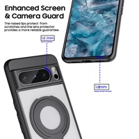 Accesorios para Teléfono, Funda Metálica Transparente 2 en 1 con Carga Inalámbrica, a Prueba de Golpes, con Parte Trasera Magnética para Google Pixel 8 Pro