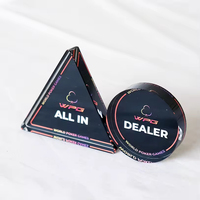Bouton de croupier de poker en verre transparent et noir, rond et triangulaire, avec logo personnalisé pour accessoires de casino – Vente en gros
