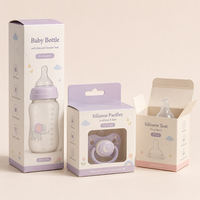 Boîte d'emballage en papier personnalisée pour biberons et tétines en silicone avec fenêtre et languette de suspension – Vente en gros