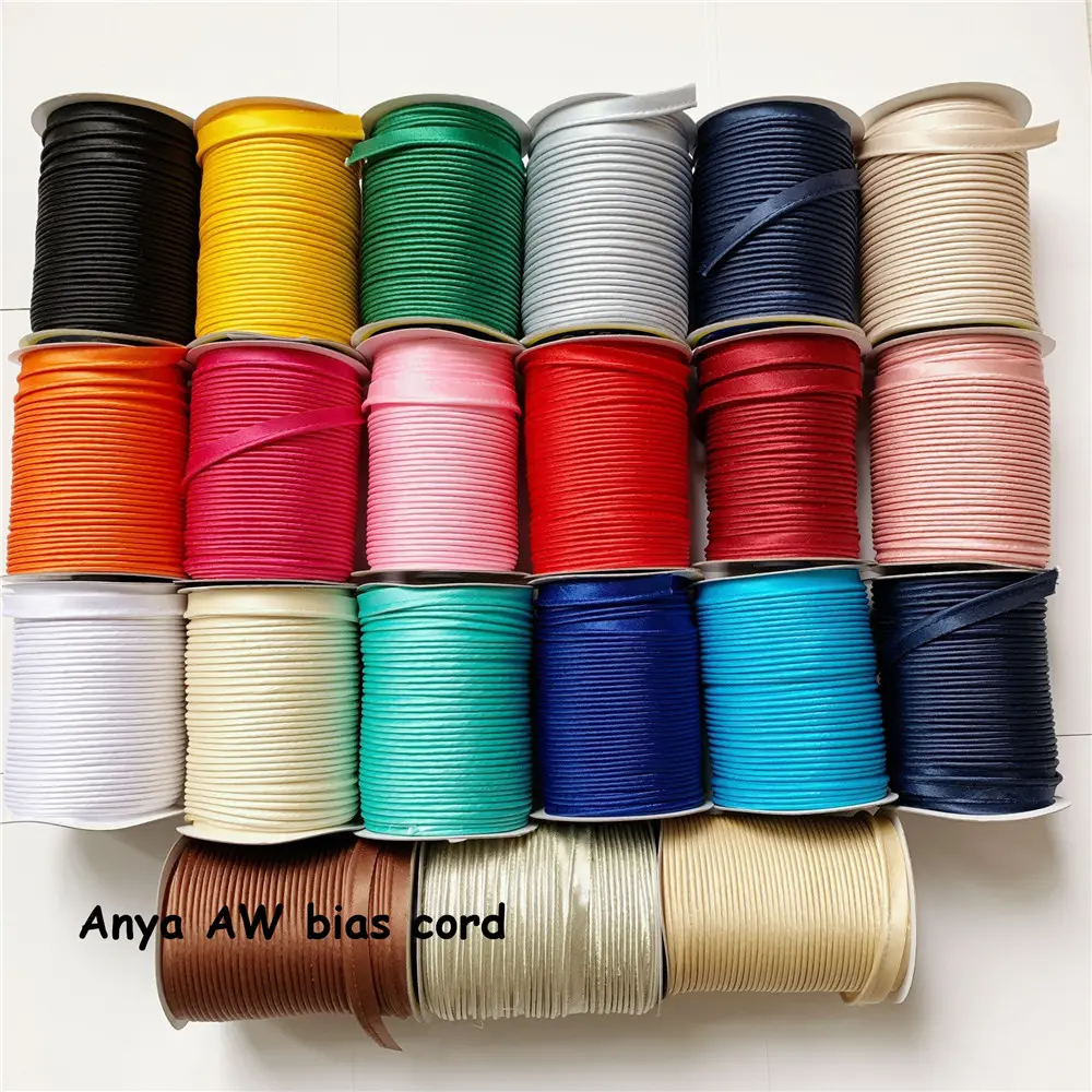 12 mmX72yds eine Rolle Satin Bias Cord Großhandel Qualität 100% Polyester