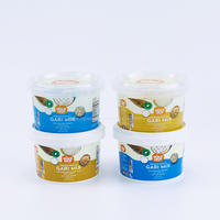 Contenants en plastique PP imprimés avec logo pour yaourt, pots de 250g, 500g, 1kg, emballages pour crème glacée avec couvercle – Vente en gros