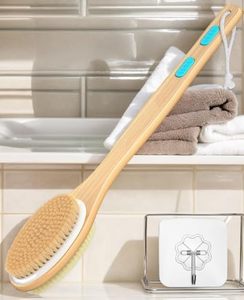Professional Long Handle Back Scrubber for Shower Dual Sided Body Brush for Skin <b>Exfoliating</b> and Wet Dry Bathing Massage - Product Image 4